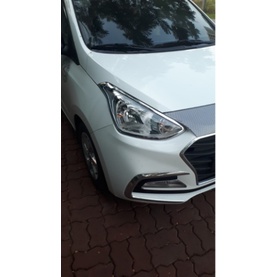 Ốp viền đèn pha, hậu xe Hyundai I10 2017 - 2020 - Sedan, mạ crom cao cấp, sáng bóng