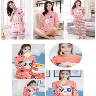 Bộ đồ ngủ nữ in hoạt hình dễ thương phong cách Hàn Quốc