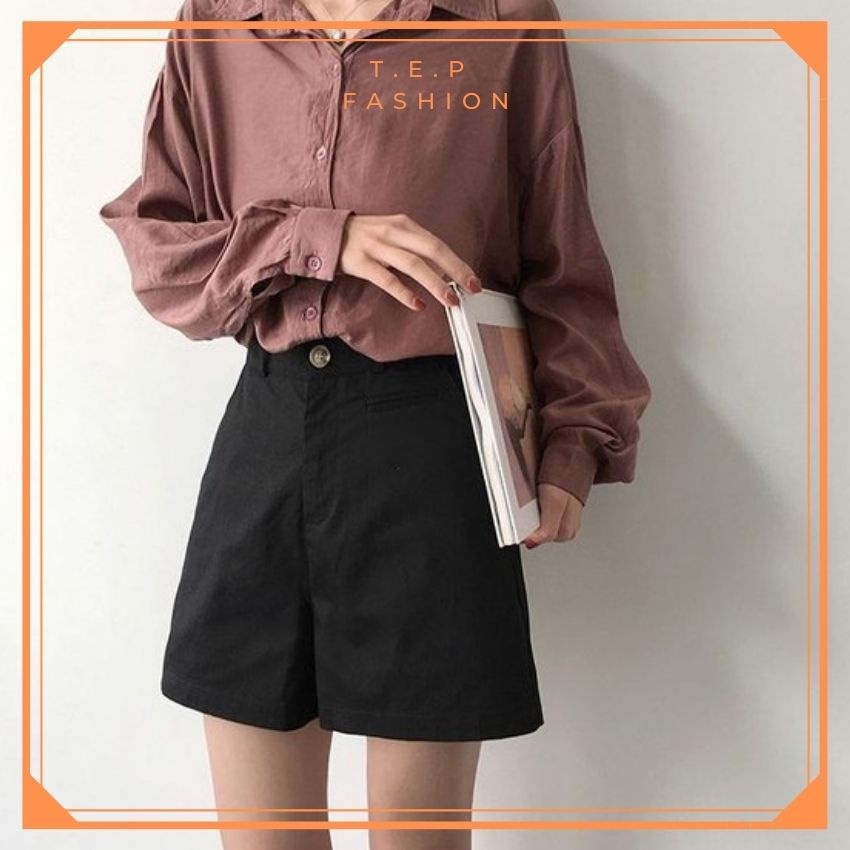 Quần Short Kaki Lưng Cao Túi Cơi  Tep Fashion - QS005 | BigBuy360 - bigbuy360.vn