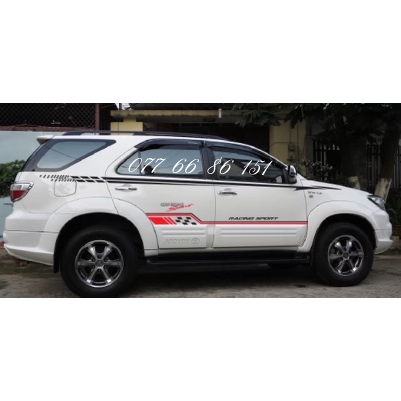 Tem Dán Sườn Xe Fortuner, Innova Mẫu mới. Tem Dán Sườn Xe Fortuner