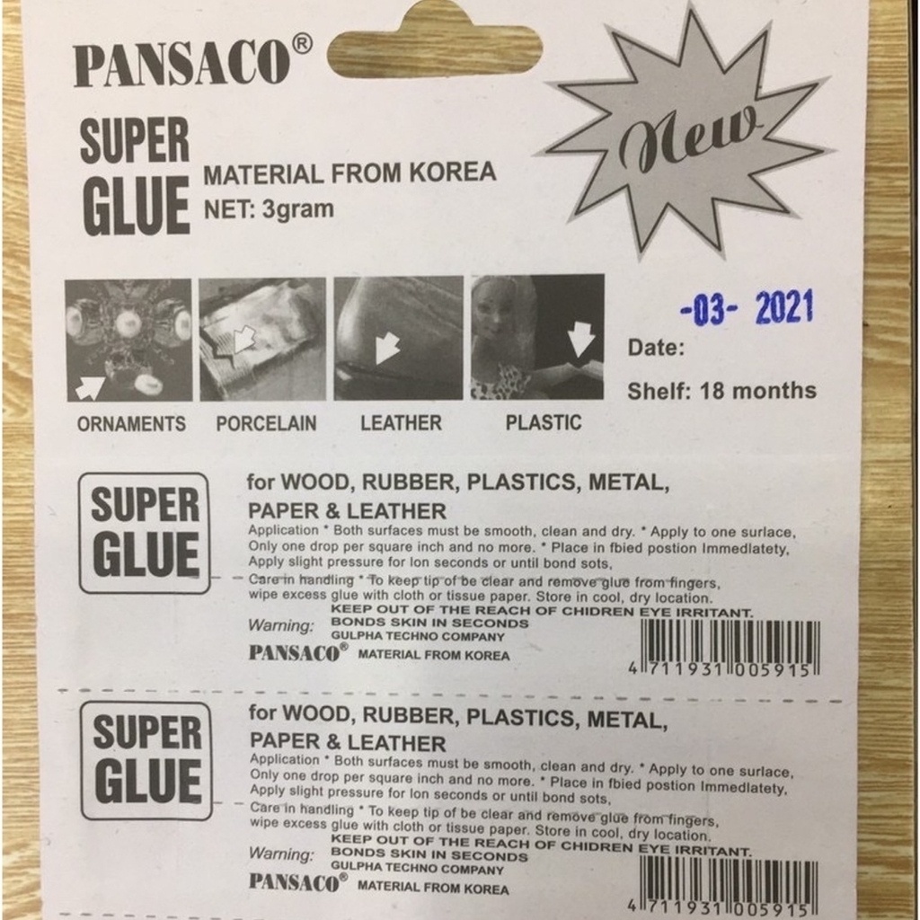 Keo Dán Siêu Dính SUPER GLUE Chính Hãng 100% PANSACO Thuận Tiện Xử Lý Giày Dép Hư Hỏng Siêu Nhanh, Cực Dính