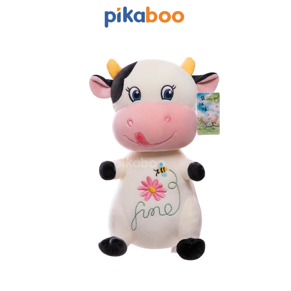 (Summer Sale 50%) Gấu bông Bò áo hoa cao cấp Pikaboo, vải cotton lông nhung mềm mịn co dãn, bông 3D tinh khiết an toàn