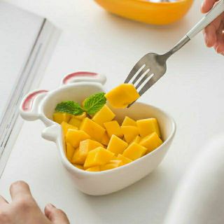 Bát ăn dặm gốm sứ cho bé hình thỏ, cà rốt