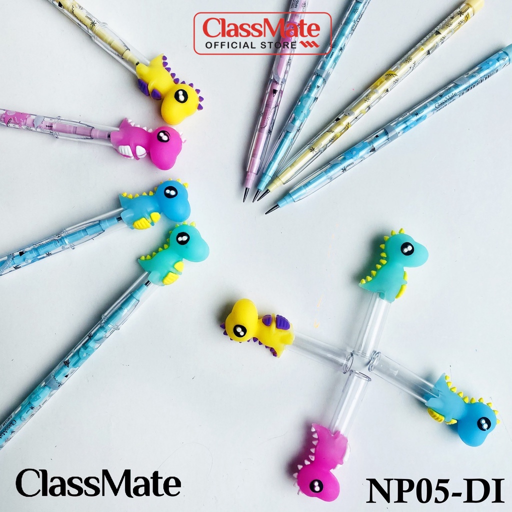 Bút Chì Khúc 2B CLASSMATE Hình Khủng Long, Nét Bút Mịn, Dùng Cho Bé Luyện Viết Chữ NP05-DI
