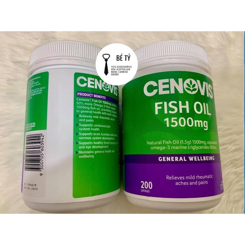 Viên uống Dầu Cá Bổ Sung Omega 3 Cenovis Fish Oil 1500mg – 200 Viên