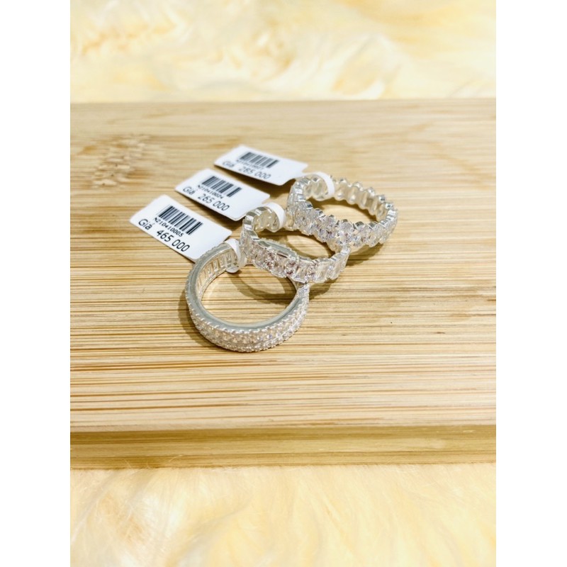 Nhẫn Baguette nữ Bạc 950 Full đá cao cấp