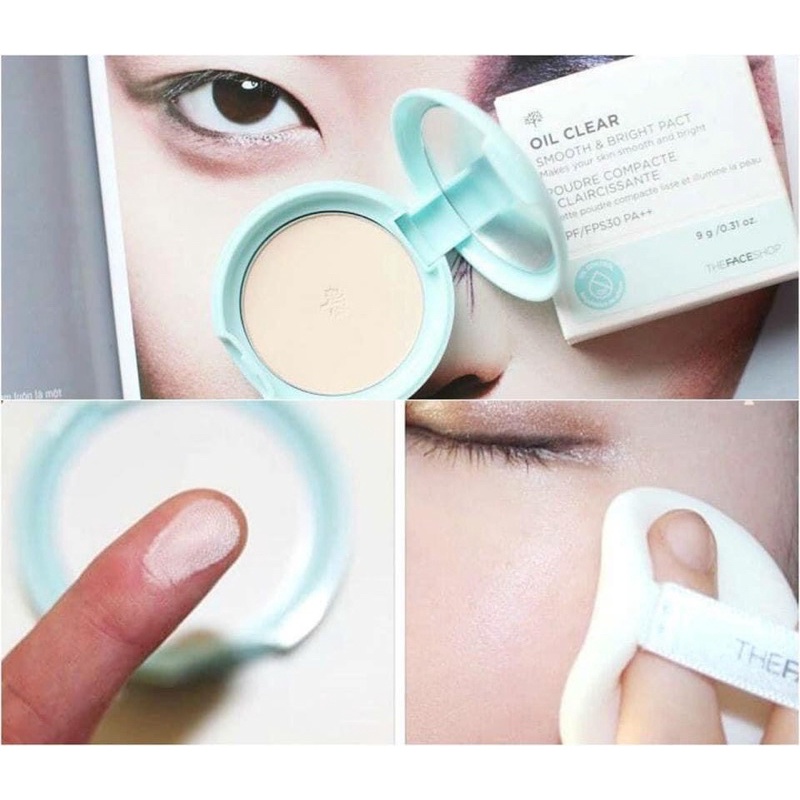 Phấn Phủ Dạng Nén The Face Shop Oil CLear Smooth & Bright Pact SPF30 PA++ | BigBuy360 - bigbuy360.vn