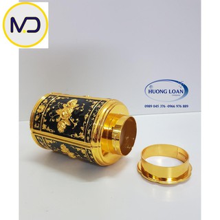 Lọ đựng chè - trà hoàng gia ( Hợp kim đồng - Thủ công)