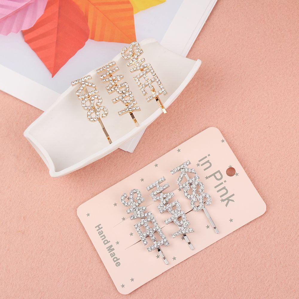 Set 3 Kẹp Tóc Kim Loại Xinh Xắn Cho Nữ