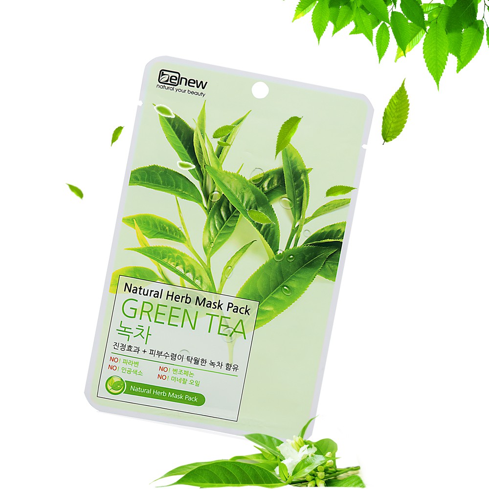 Miếng đắp mặt nạ trà xanh Benew Natural Herb Mask Pack Green Tea 22ml