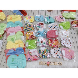 4 Set bao tay và tất cho trẻ sơ sinh chất cotton mền mại