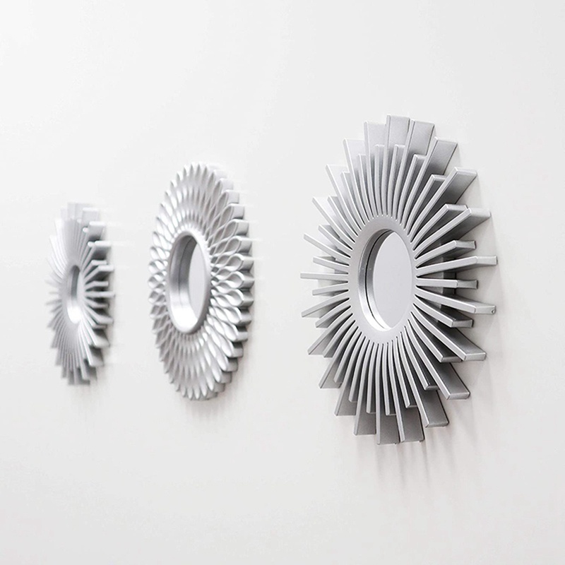 Gương Treo Tường Trang Trí Nội Thất 3 Món Màu Bạc Sang Trọng