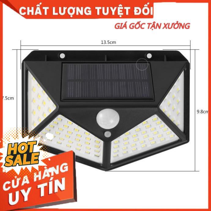 Đèn Năng Lượng Mặt Trời - Đèn LED 100 bóng Siêu Sáng, Siêu Bền Chống Chịu Mưa Gió