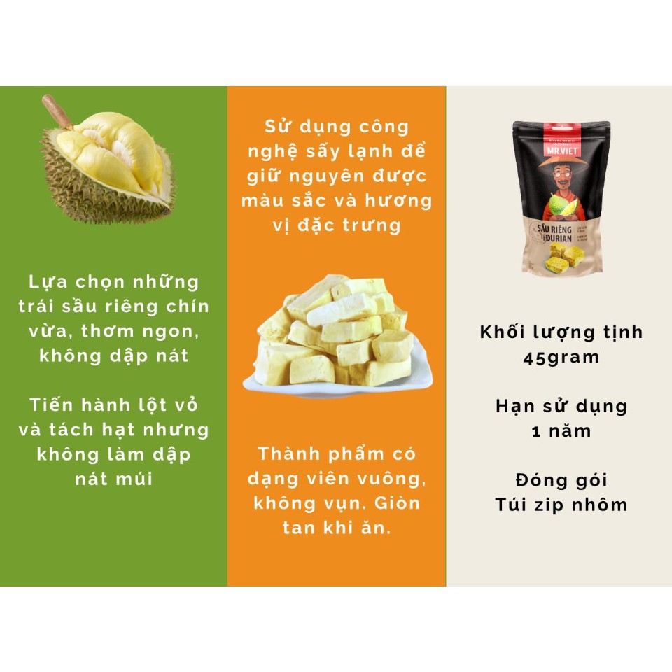 Sầu riêng sấy giòn vị kem - Mr Viet