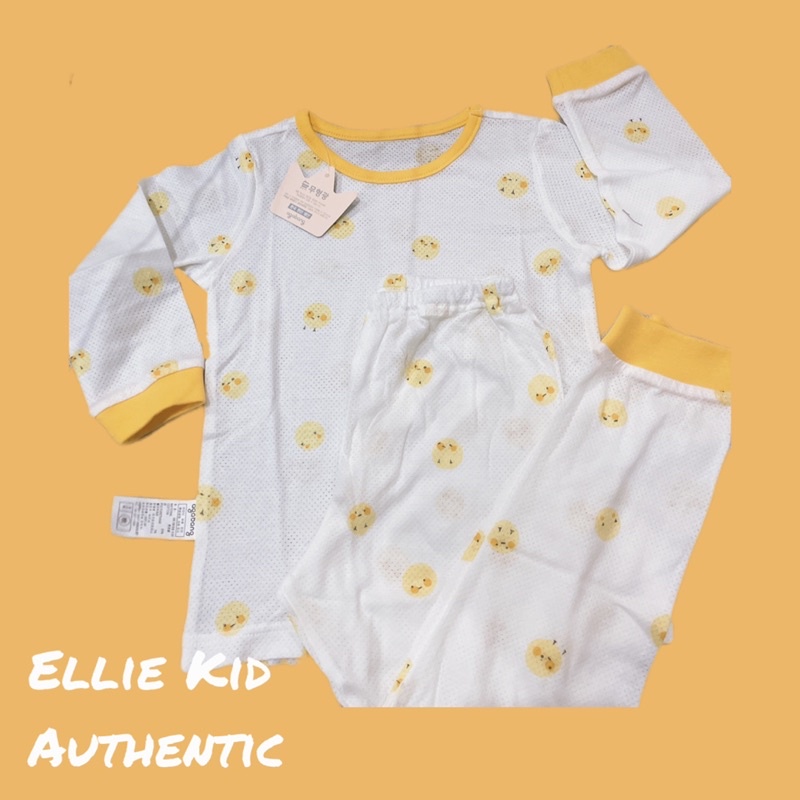 Bộ lỗ thông hơi thoáng khí ngủ cho bé cotton organic 100% Agabang thương hiệu Hàn Quốc cho bé sz 80,90,100