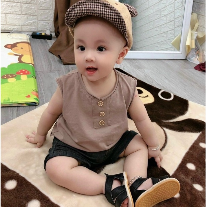 BOT25 - Bộ bé trai, bộ 3 lỗ cotton, kiểu Hàn Quốc cho bé từ 8-21kg,
