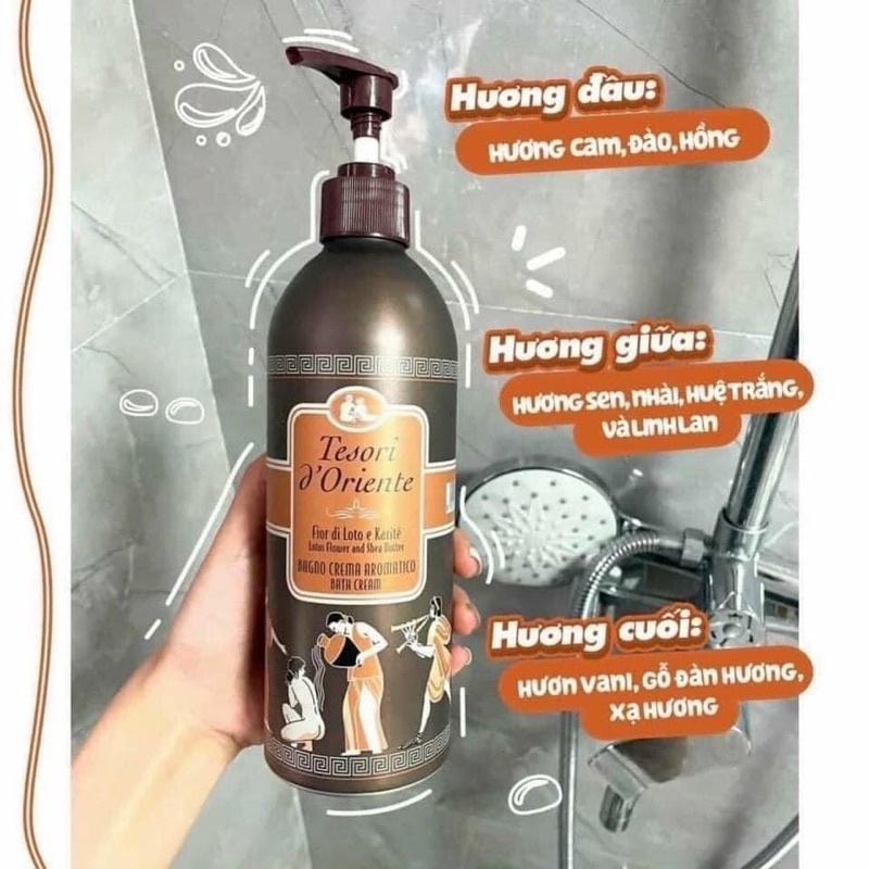 Gói Sữa Tắm Nước Hoa Tesori D' Oriente Hoa Sen dưỡng ẩm da mịn màng_7ml