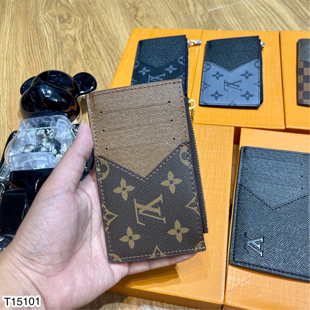 Ví Da Nam Lv Họa Tiết Dập Vân Sang Trọng Lịch Sự  - Ví Gập Lv Phối Họa Tiết Cao Cấp Dành Cho Nam DT STORE MENWEAR