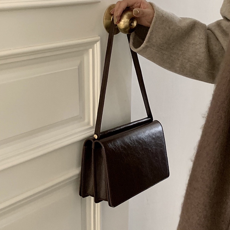 Túi da PU IELGY đeo vai phong cách retro thời trang cho nữ