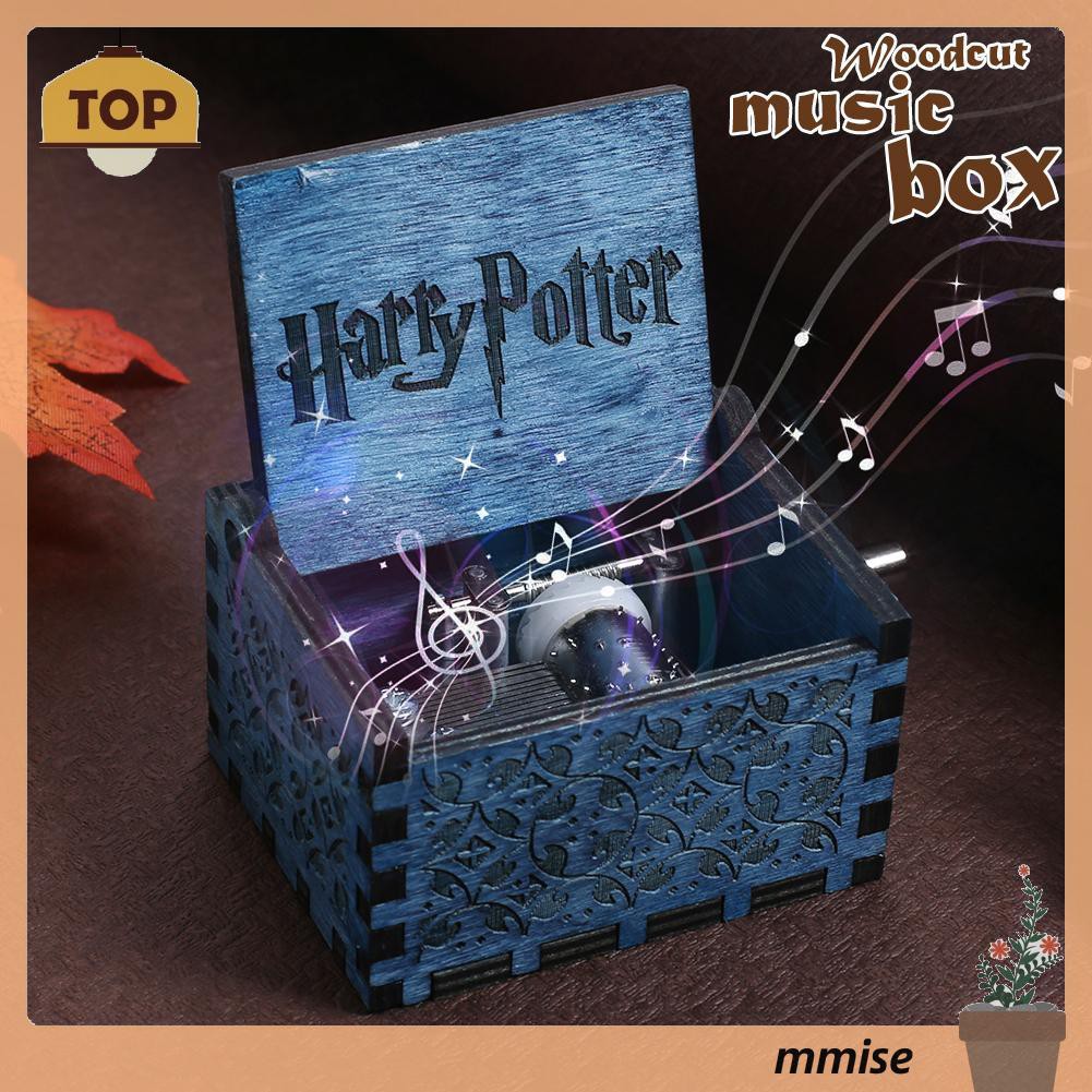 Hộp Nhạc Bằng Gỗ Khắc Hoạ Tiết Chủ Đề Harry Potter