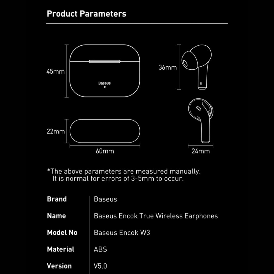 [Chính Hãng-Sẵn] Tai nghe Bluetooth Baseus Encok W3 TWS - LVH002