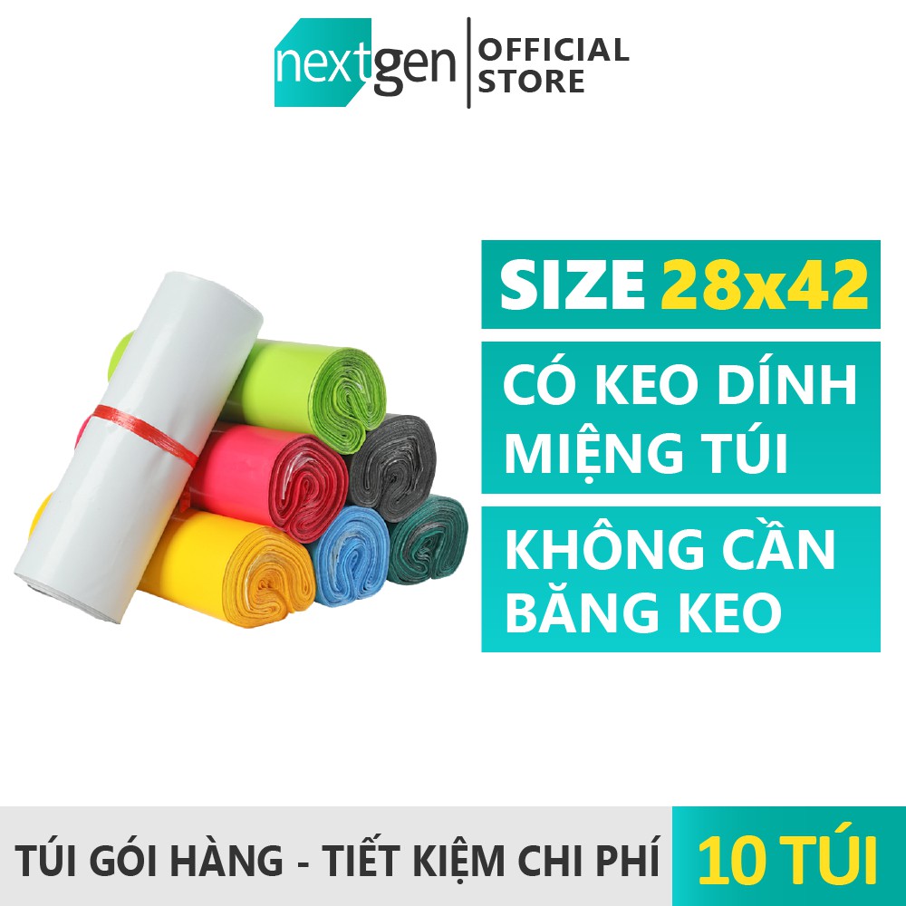 10 Túi size []28x42cm[] Bao nilong gói hàng niêm phong NEXTGEN thông dụng cho các shop.