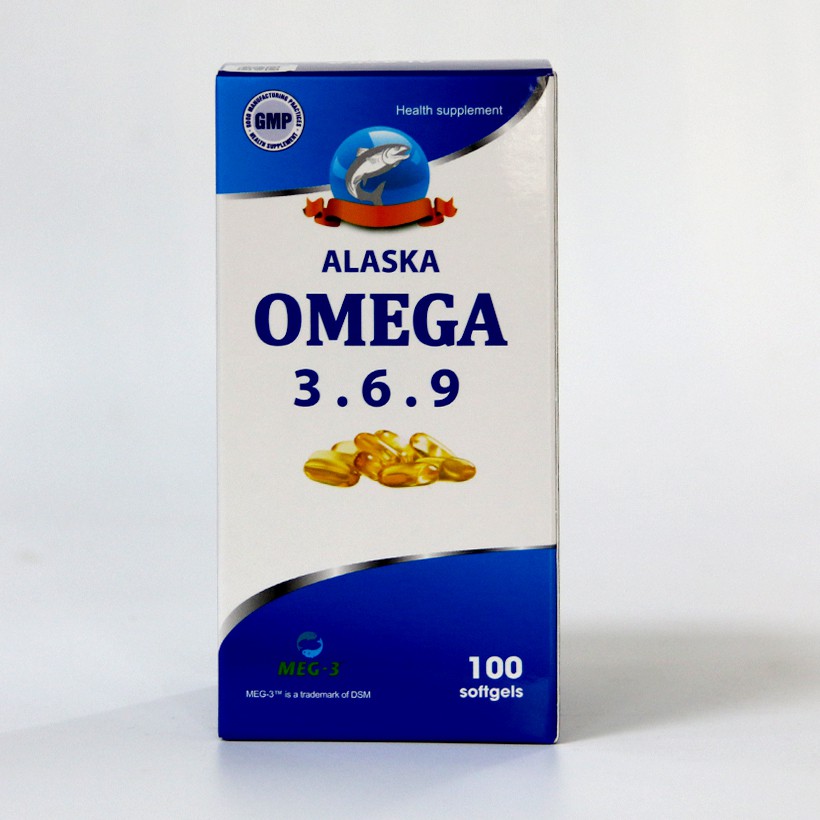 Viên uống dầu cá Omega 3.6.9 Alaska cải thiện thị lực, giảm nguy cơ xơ vữa động mạch và chống oxy hóa lọ 100 viên