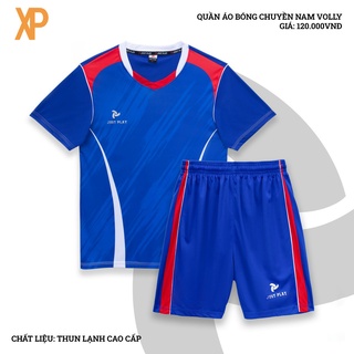 Quần áo bóng chuyền nam Volly Xanh Vải thun lạnh cao cấp