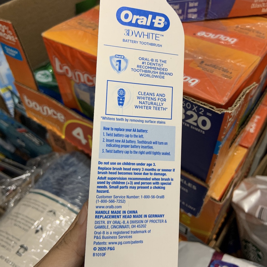 Bàn chải đánh răng điện Oral - B cho trẻ em trên 3 tuổi và người lớn sử dung pin AA rất dễ thay thế  - EDS Hàng Mỹ