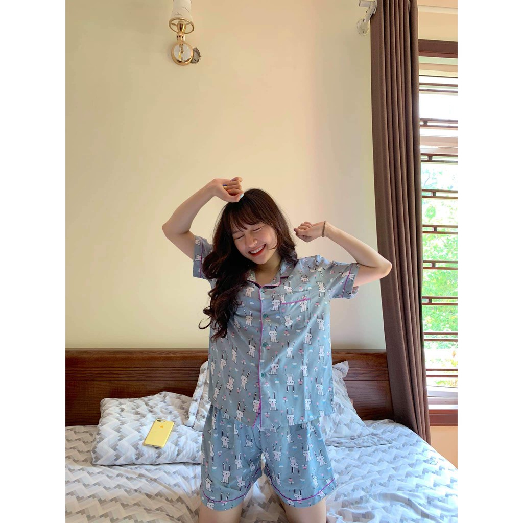 Bộ ngủ quần cộc áo cộc pijama kate thái cực hot hit bộ pyjama bộ pizama | BigBuy360 - bigbuy360.vn