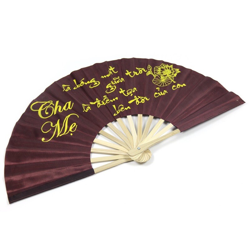 Quạt lụa thư pháp