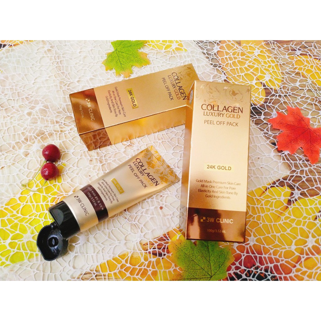 Mặt Nạ Lột Tinh Chất Vàng 24K 3W CLinic Collagen &amp; Luxury Gold Peel Off Pack 100g