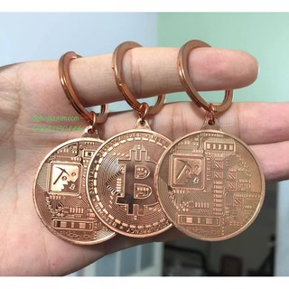Móc Khóa Đồng Xu Bitcoin May Mắn Mạ Đồng