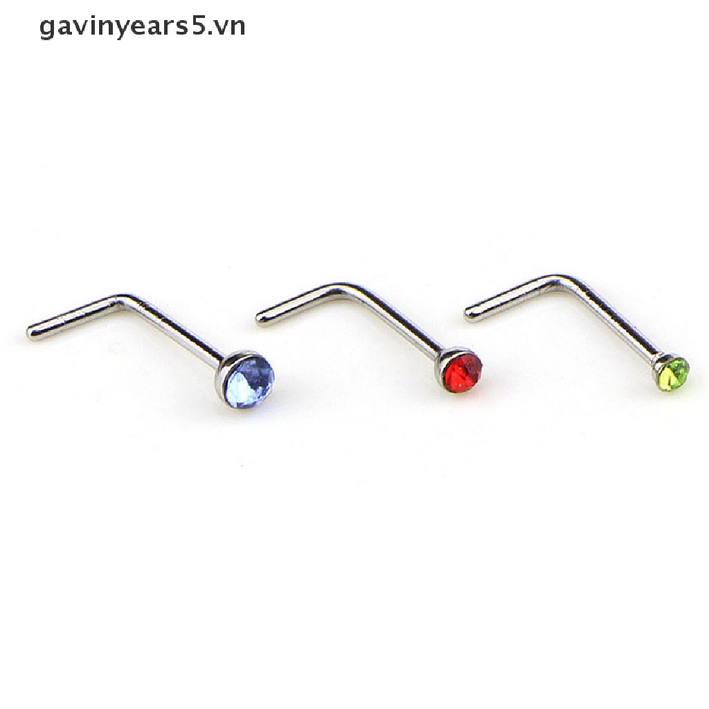 Set 60 Khuyên Mũi Thép Không Gỉ Đính Đá Cá Tính