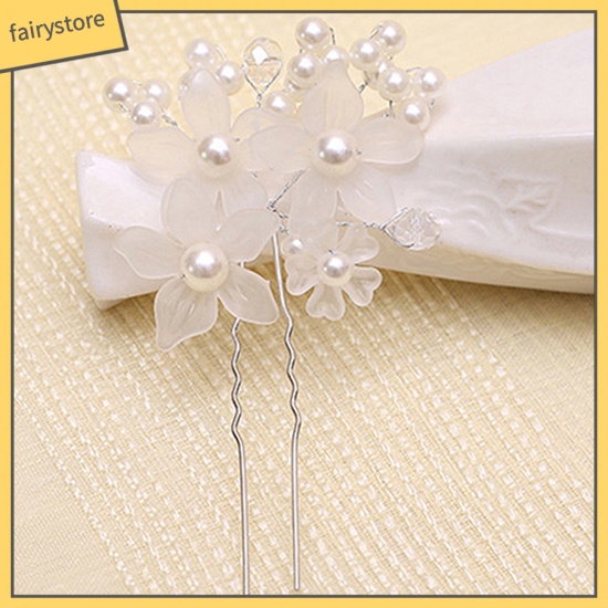 Kẹp tóc ngọc trai giả thanh lịch cho cô dâu