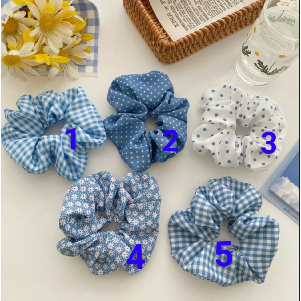 SCRUNCHIES TÔNG MÀU XANH BIỂN