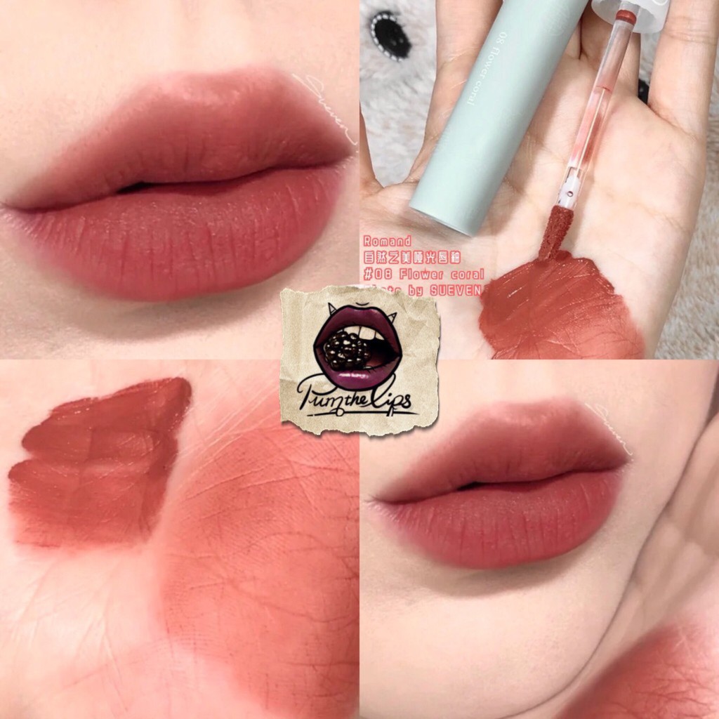 Son kem Romand See Through Matte Tint - màu #08 Flower Coral