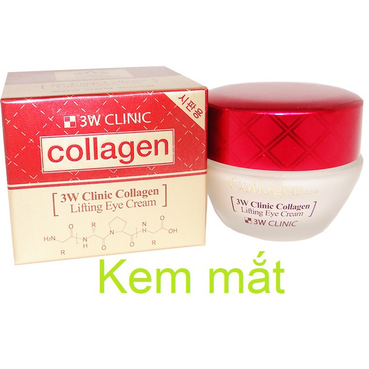 Kem Dưỡng Chống Nhăn Vùng Mắt 3W Clinic Collagen Lifting Eye 30ml (hộp đỏ)