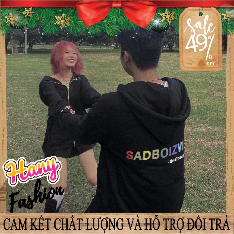 Áo khoác Sad boiz Sadboiz vibes Hoodie Zipper Khoác dây kéo sad boiz 12 màu full tag