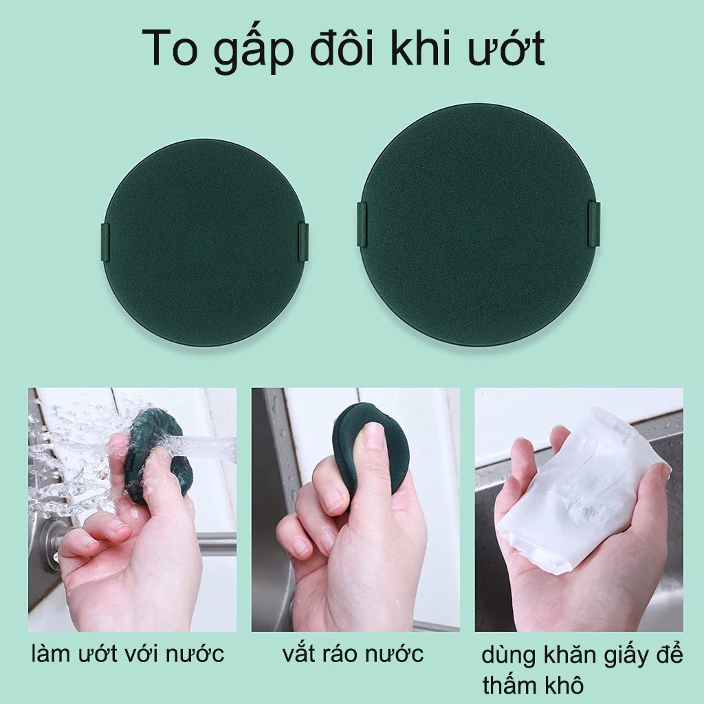 Mút Trang Điểm Mềm Thiết Kế Hai Mặt Hình Tròn Dùng Được Cả Dạng Ướt Và Khô