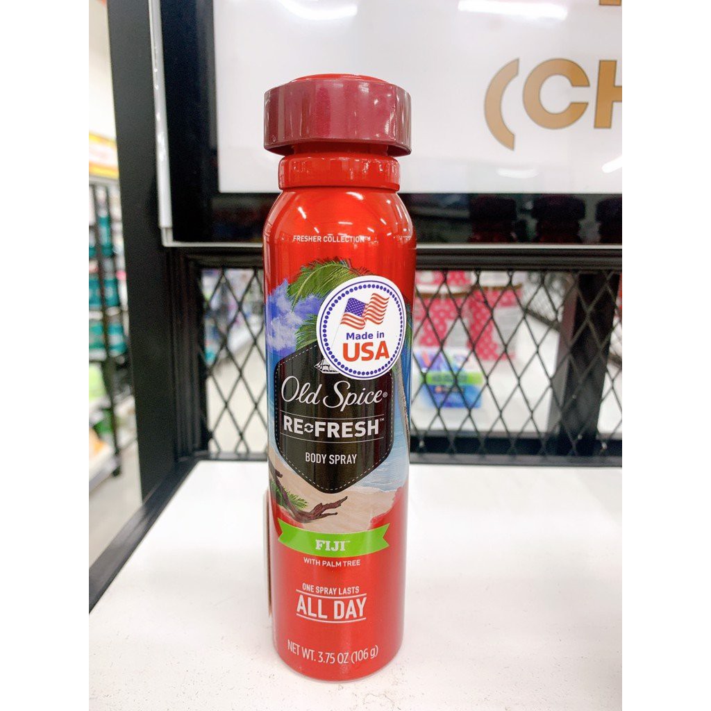 Xịt thơm khử mùi nam Old Spice Refresh Body Spray Fiji 106g (Mỹ)