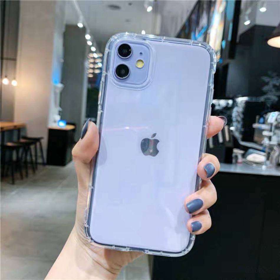 Ốp điện thoại mềm trơn màu dạ quang trong suốt chống sốc cho iPhone SE 2020 X XR XS Max 11 Pro