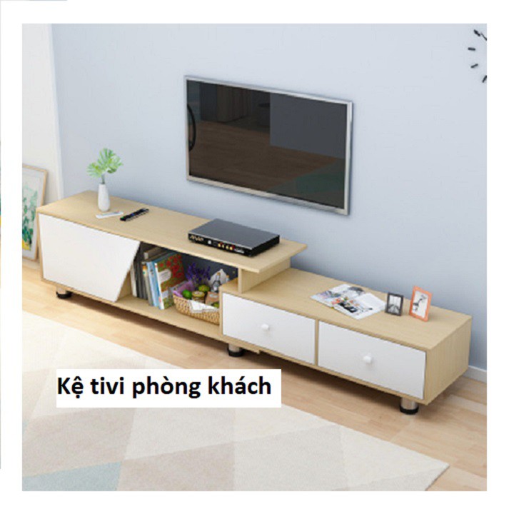 ⭐Rẻ vô địch⭐ Kệ tivi treo tường dài 1m4 -1m9, kệ tivi gỗ KTV017