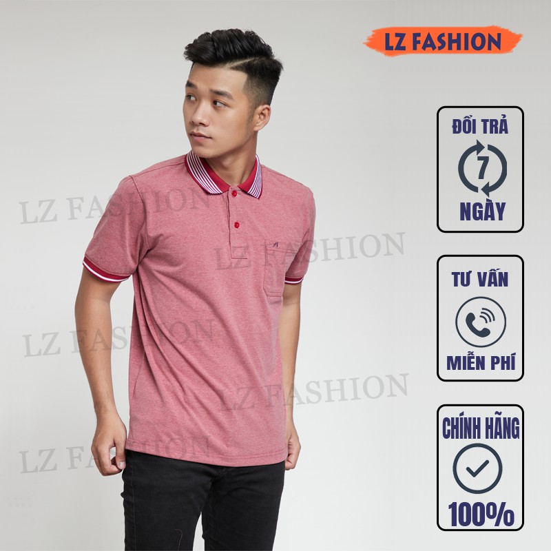 Áo thun polo nam thời trang cổ sọc có túi, chất thun cotton mềm mịn - LZ FASHION - PS088