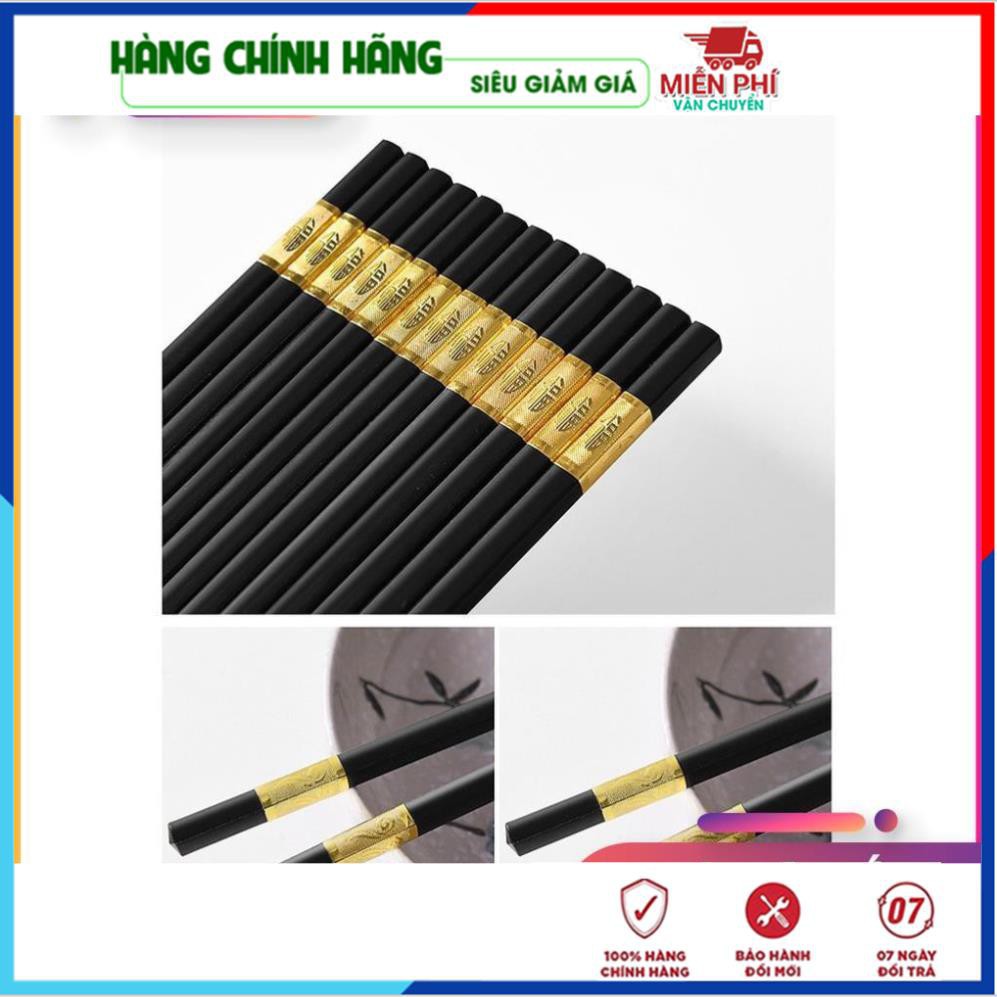 Đũa Ăn Hợp Kim 💝FREESHIP💝 10 Đôi Đũa mạ vàng Chống Mốc Hàn Quốc Cao Cấp