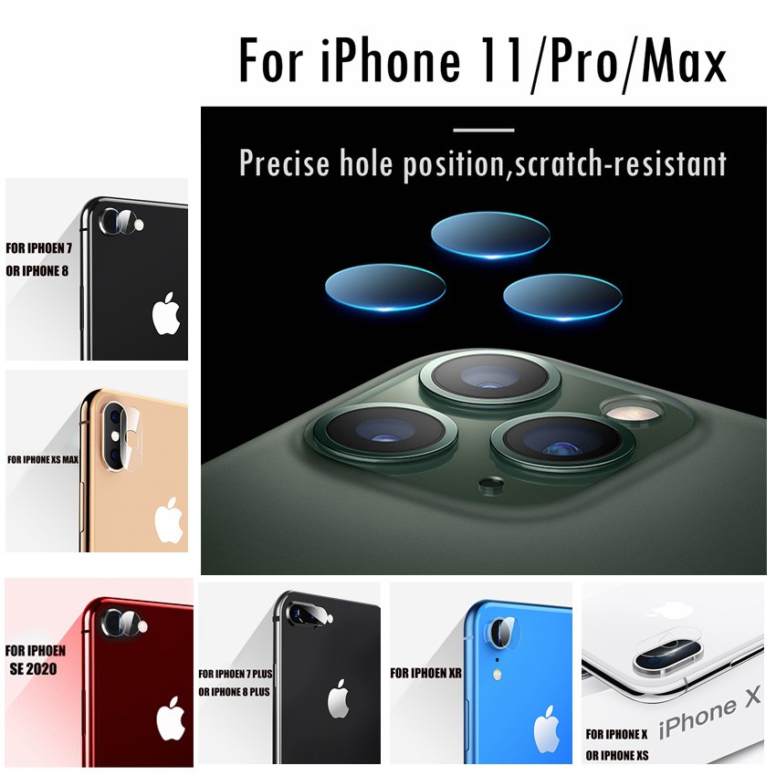 Kính bảo vệ camera cho iPhone SE 2020 11 Pro Max X XR XS MAX 7 8 6 6s plus