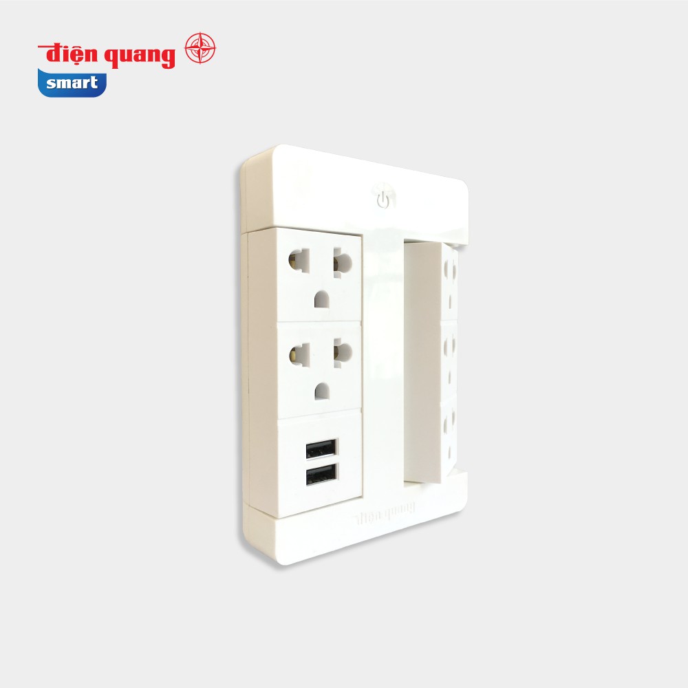 Ổ cắm Xoay Thông Minh Điện Quang Apollo ĐQ SPS1.1 05 USB WiFi Kiểu ổ cắm xoay, 5 lỗ 3 chấu, 2 lỗ USB - Minh Tín Shop