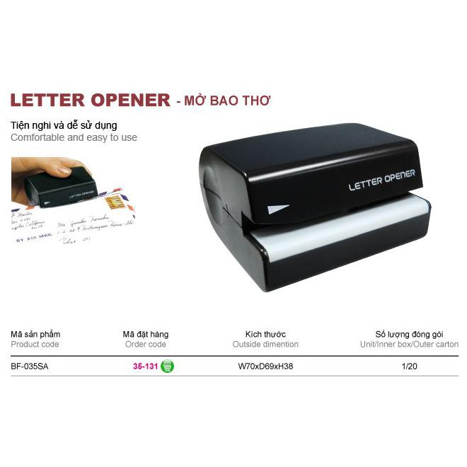Dụng cụ mở bao thư Plus