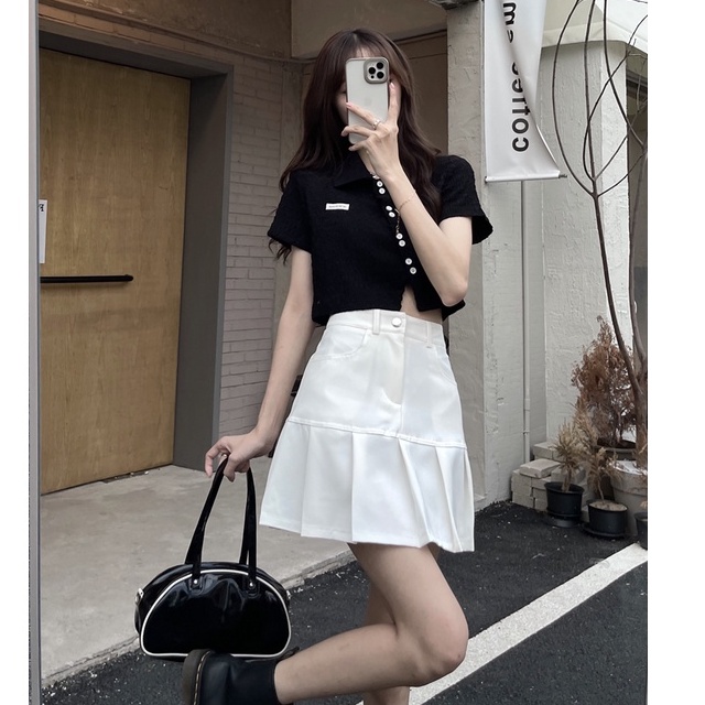 Xiaozhainv Váy Ngắn Lưng Cao Xếp Ly Thời Trang Hàn Quốc Dành Cho Nữ | BigBuy360 - bigbuy360.vn
