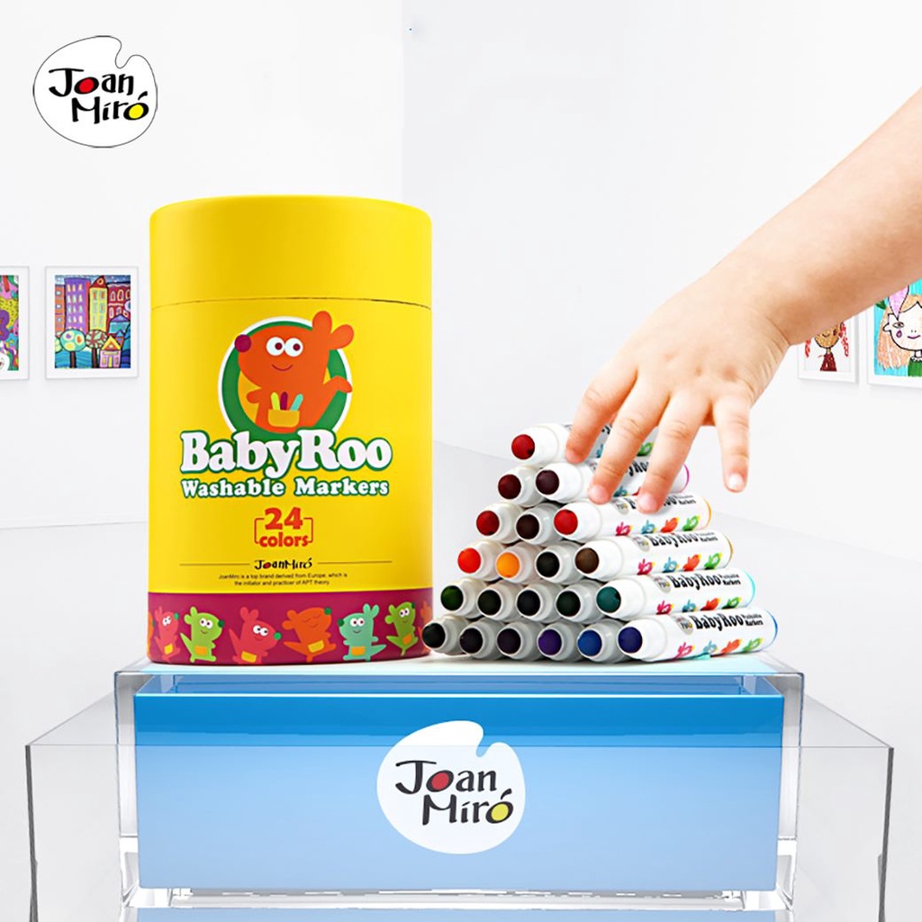 [DỄ RỬA] Bút Dạ Washable Marker- CHÍNH HÃNG Joan Miro dễ dàng tẩy xóa tiêu chuẩn Châu Âu Cho Bé 3+